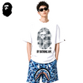 BAPE Bleach Check Ape Head Men's T-Shirt - White