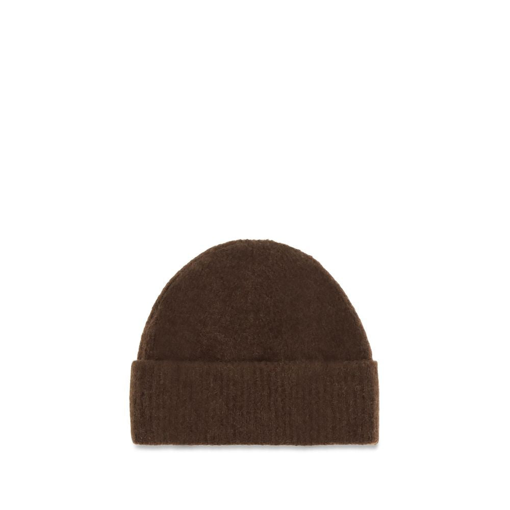 AMI Paris Brown Wool Beanie