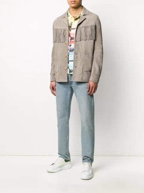 AMIRI textured fringe shirt jacket