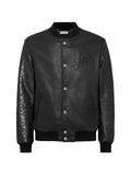 Philipp Plein python-panelled nappa-leather bomber jacket
