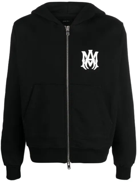 AMIRI logo-print zip-up hoodie