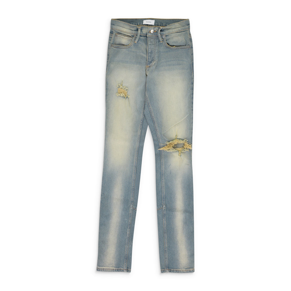 Blue / Yellow Straight-Fit Jeans
