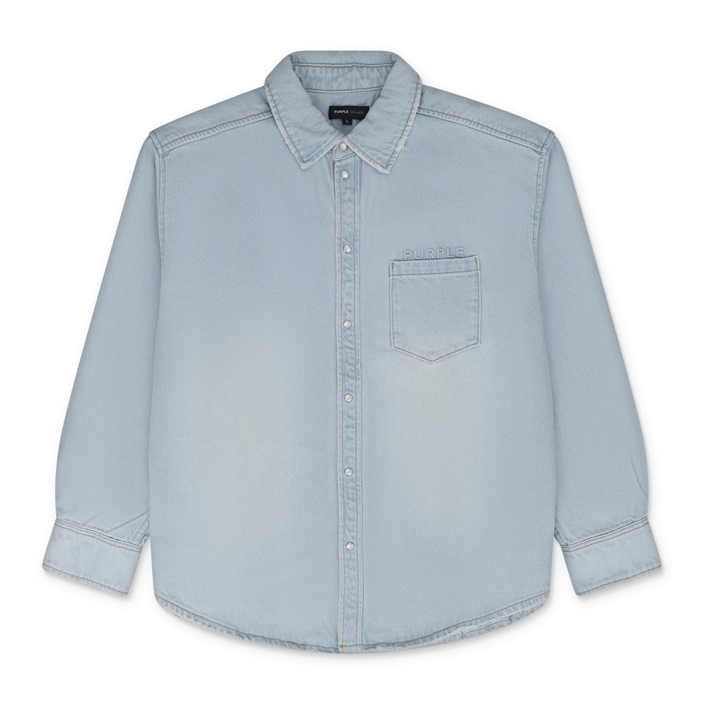 Light Indigo Oversized Western Shirt
