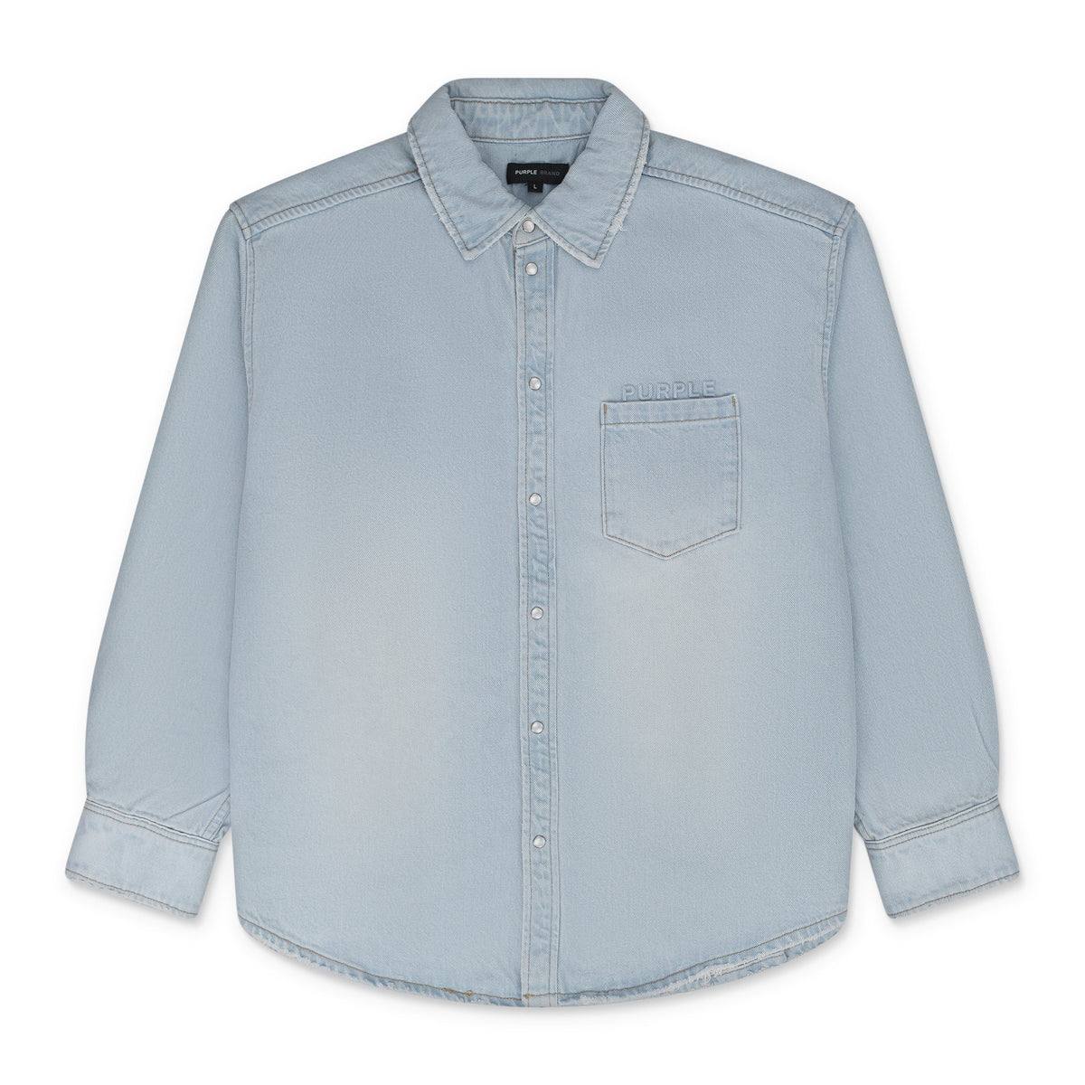Light Indigo Oversized Western Shirt