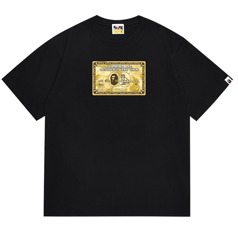 BAPE x OVO Card Back Print Men's T-Shirt - Black