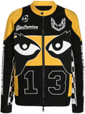 Haculla graphic-print zip-up biker jacket