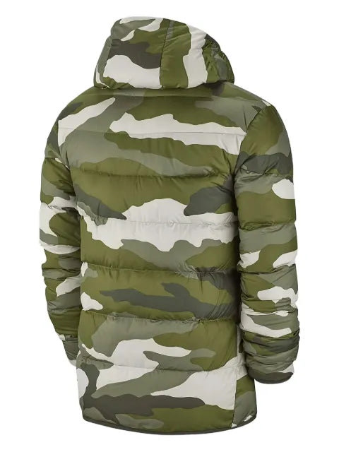 Nike camouflage-print hooded puffer jacket