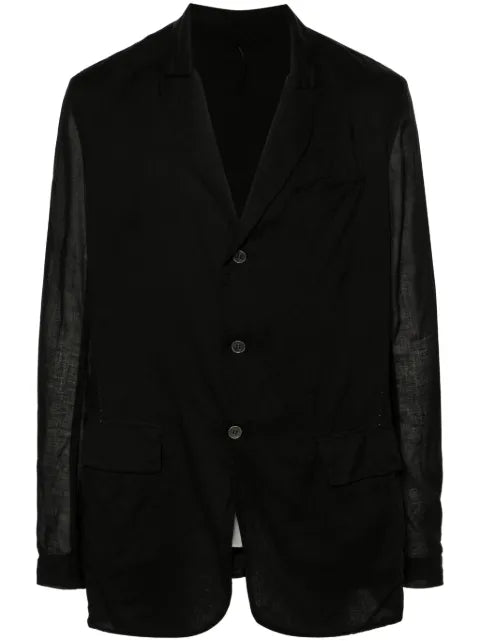 Masnada semi-sheer single-breasted blazer