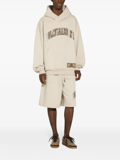 Dolce & Gabbana logo-embroidered cotton hoodie