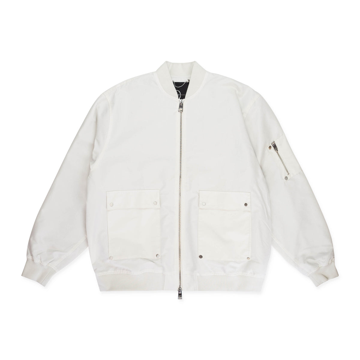 COTTON POLY OVERSIZED OFF WHITE BOMBERS