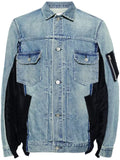 sacai panelled denim jacket