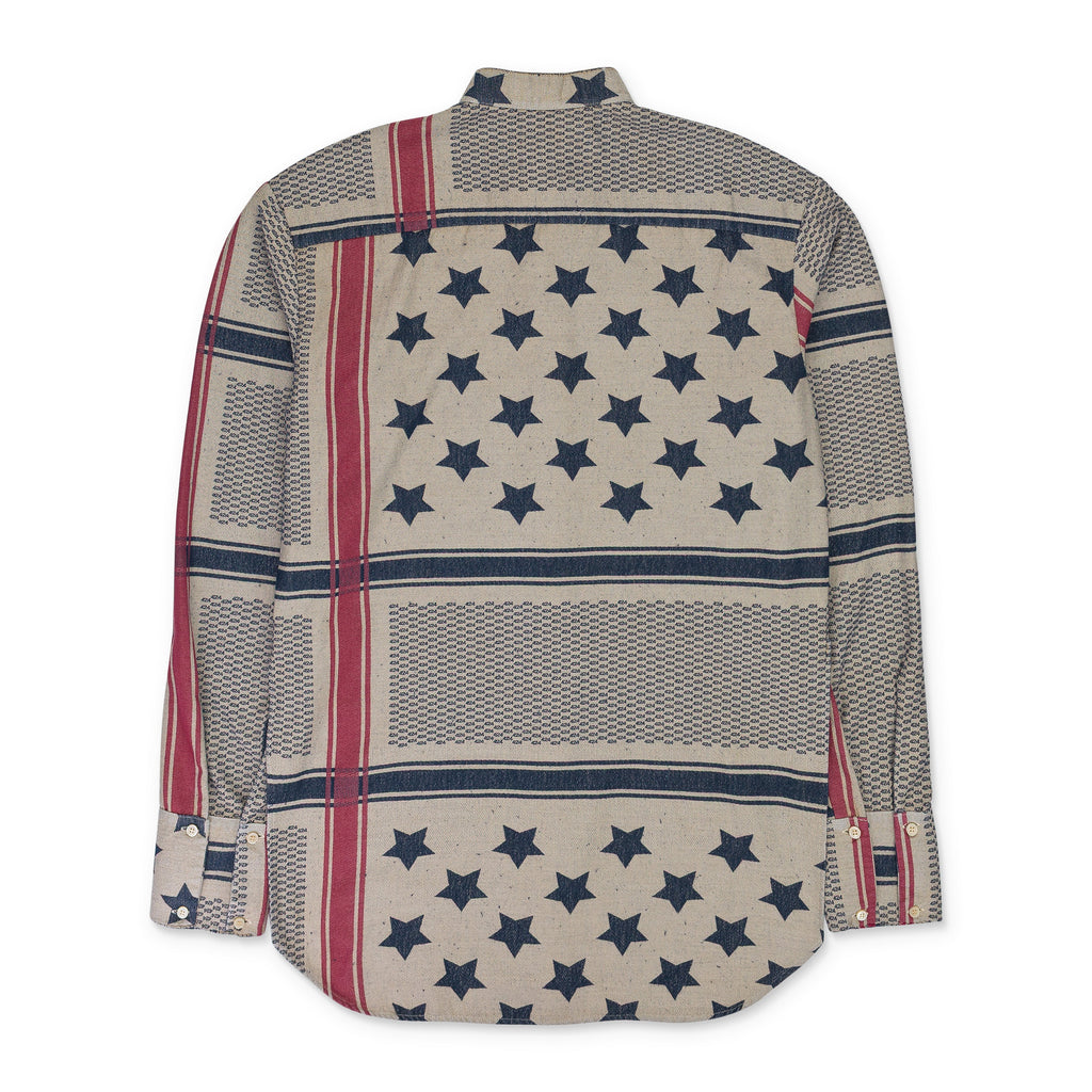 MULTI TUNIC AMERICAN FLAG BUTTON-DOWN SHIRT