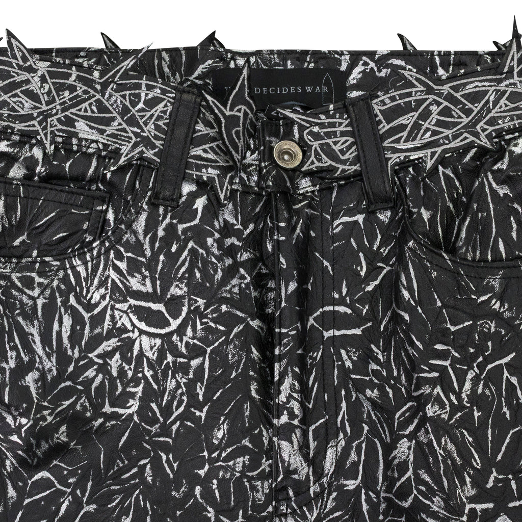 BLACK FOIL LEATHER PANTS