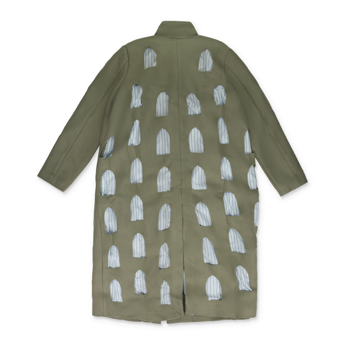 GREEN STAINED GLASS LASER TRENCH COAT