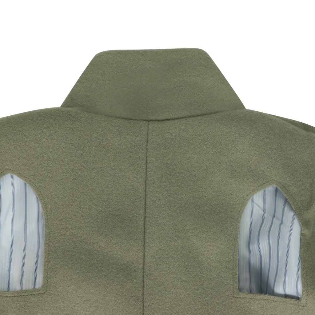 GREEN STAINED GLASS LASER TRENCH COAT