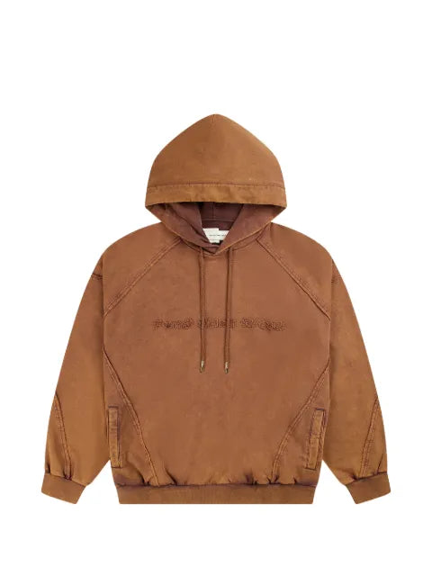 Feng Chen Wang washed-effect logo-embroidered hoodie