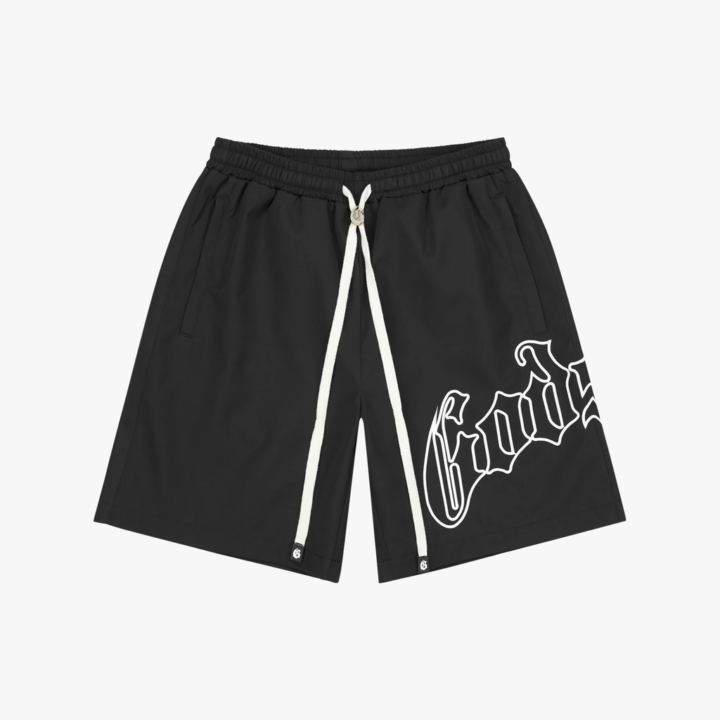 GodSpeed OG Logo Nylon Shorts Black/ White