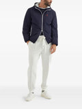 Brunello Cucinelli bonded nylon hooded outerwear jacket with thermore® padding and logo