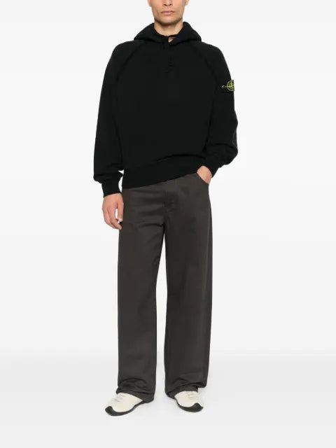 Stone Island logo-patch pouch-pocket hoodie