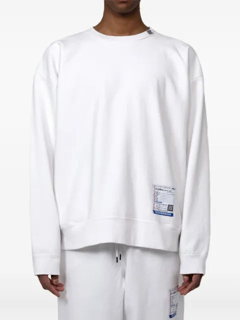 in･stru(men-tal). label-patch cotton sweatshirt