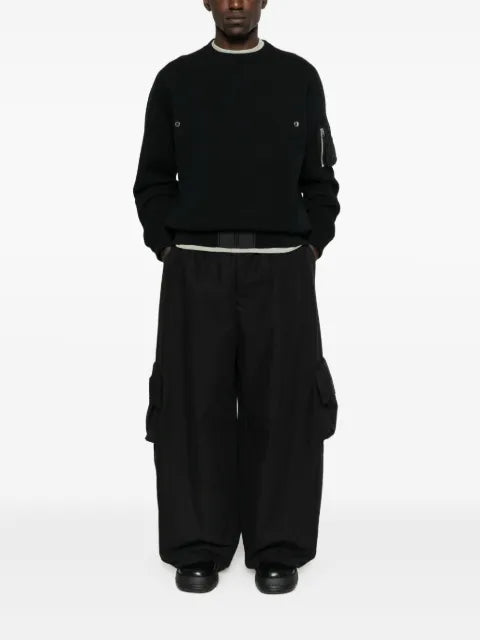 sacai button-fastening zip-pocket sweater