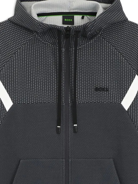 BOSS panelled zip-up hoodie