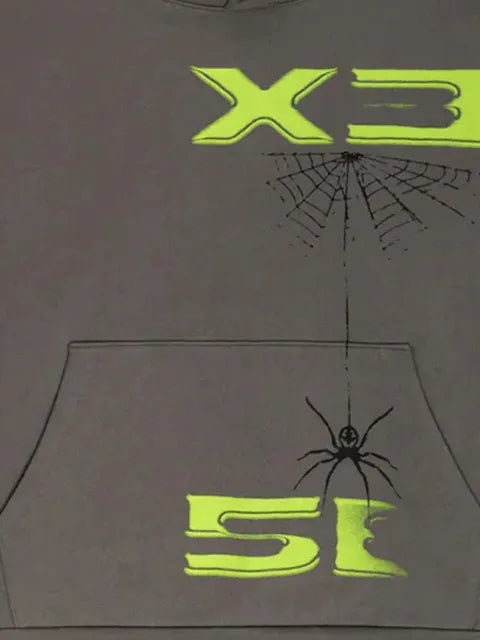 SP5DER spider-web-print hoodie