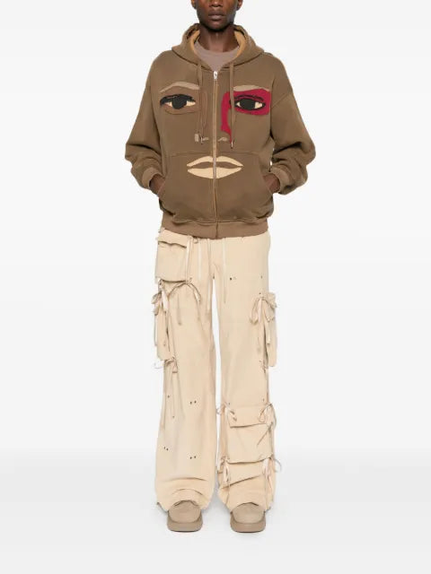 KidSuper face-appliqué zip-up hoodie