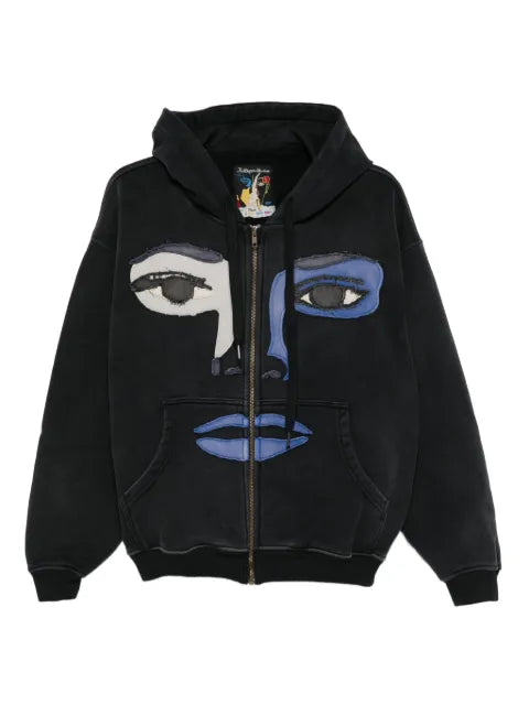 KidSuper appliqué-detail zip-up hoodie
