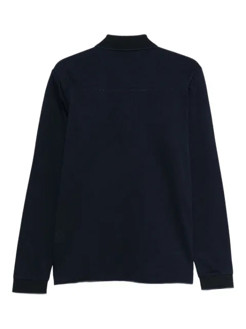 BOSS mercerised-cotton polo shirt with two-tone structure