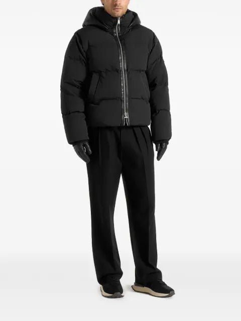 Manière De Voir Eric detachable-sleeves hooded black puffer jacket