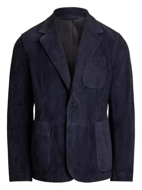 Ralph Lauren Purple Label single-breasted suede blazer