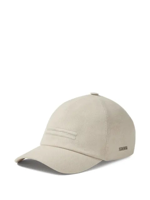 Zegna Ivory linen baseball cap