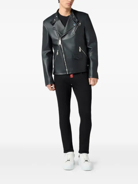 Philipp Plein nappa leather Moto jacket
