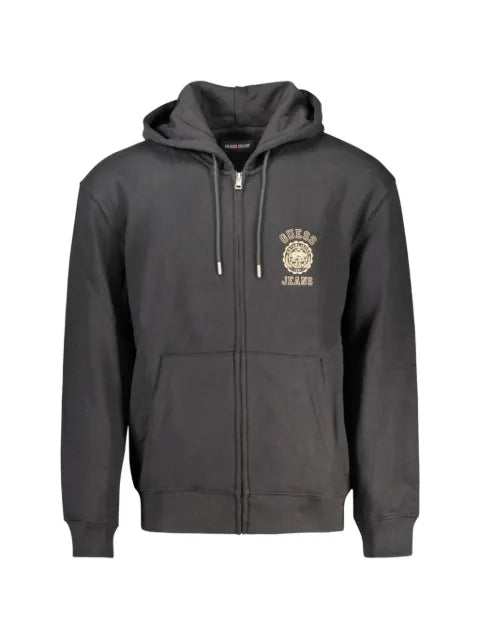 GUESS USA logo-embroidered zip-up hoodie