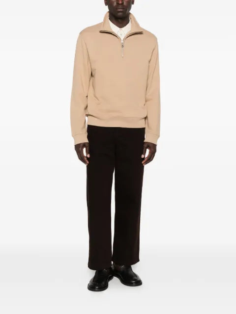 SANDRO Half-zip cotton sweatshirt