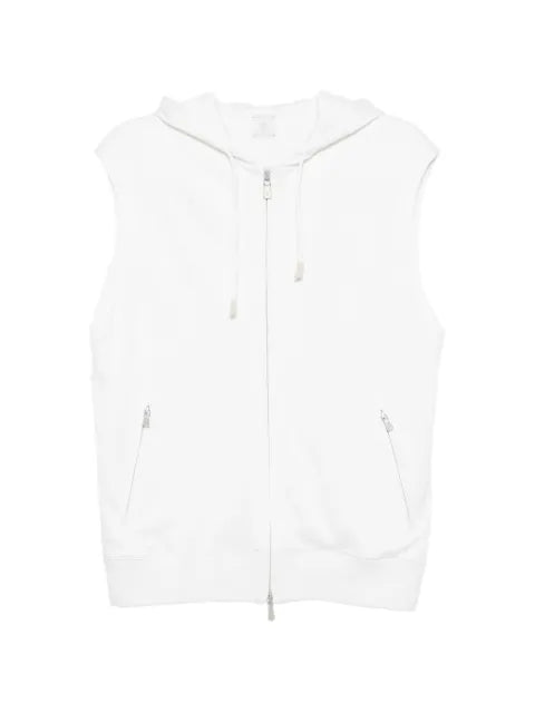 Eleventy sleeveless zip-up hoodie