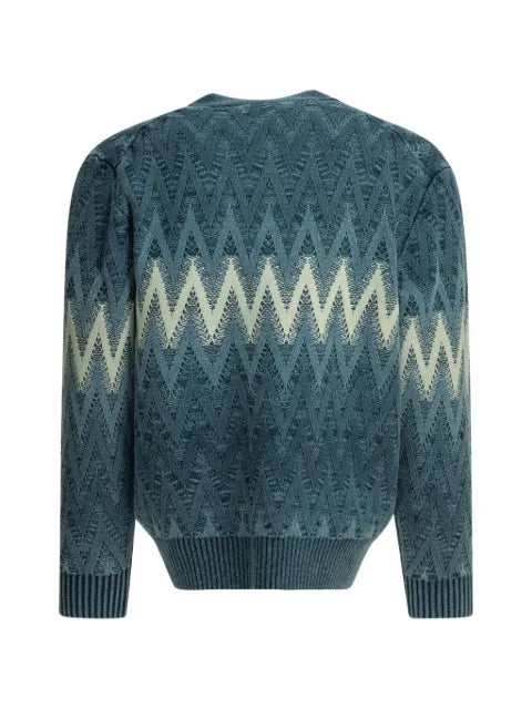 BEAMS PLUS chevron-knit cotton cardigan