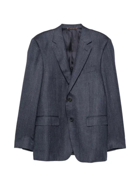 Canali herringbone-pattern notch-lapels jacket