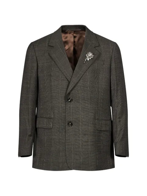 Simone Rocha crystal-embellished checked jacket