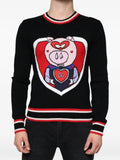Dolce & Gabbana piglet-appliqué merino wool sweater