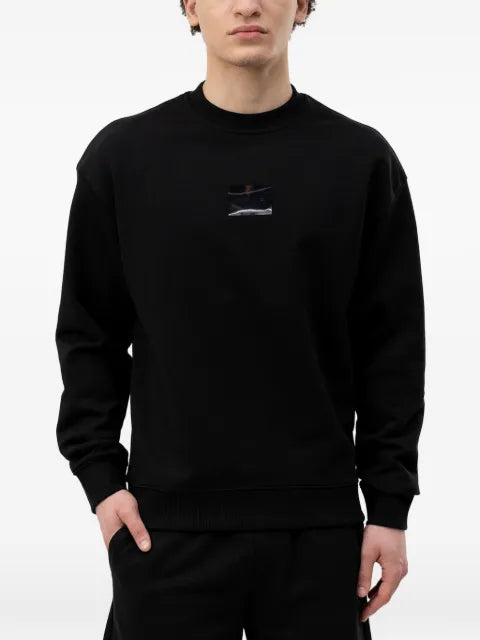 HUGO tortoise-logo sweatshirt in cotton terry
