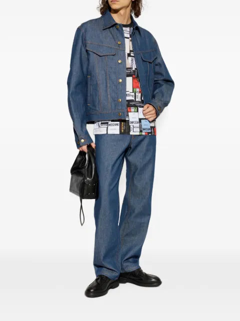 Moschino contrast-stitch denim jacket