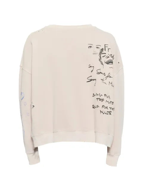 Song For The Mute distressed graphic-print sweatshirt