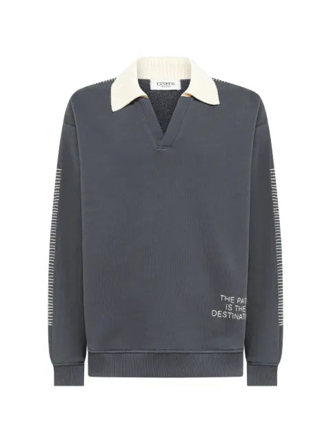 Laneus boxy-fit embroidered-detail sweatshirt