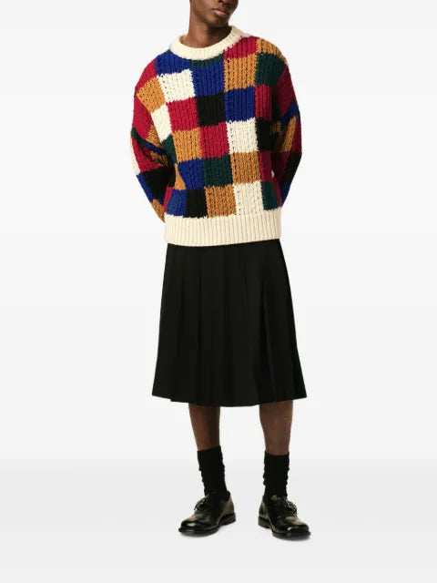 AMI Paris Checkered wool crewneck sweater