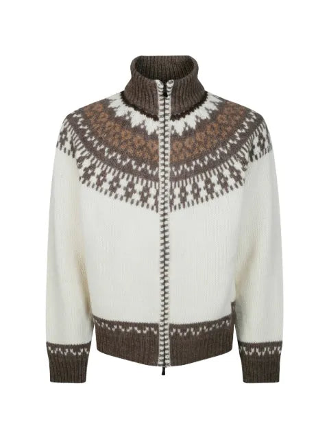 Altea jacquard-knit zip-up cardigan