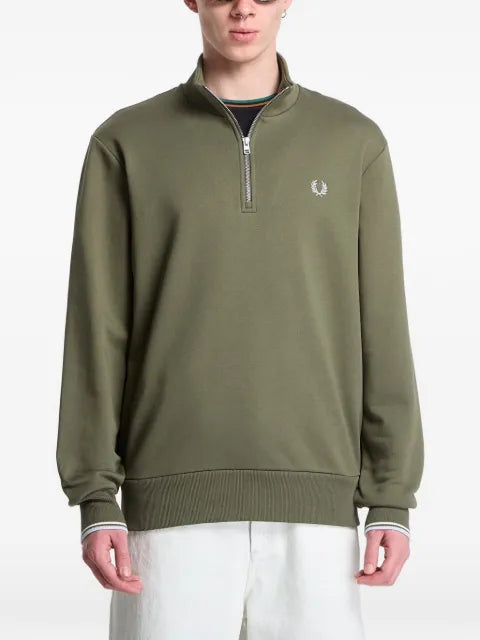 Fred Perry half-zip embroidered-logo sweatshirt