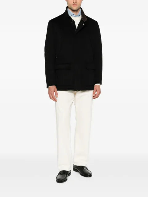 Lardini cashmere high-neck field jacket