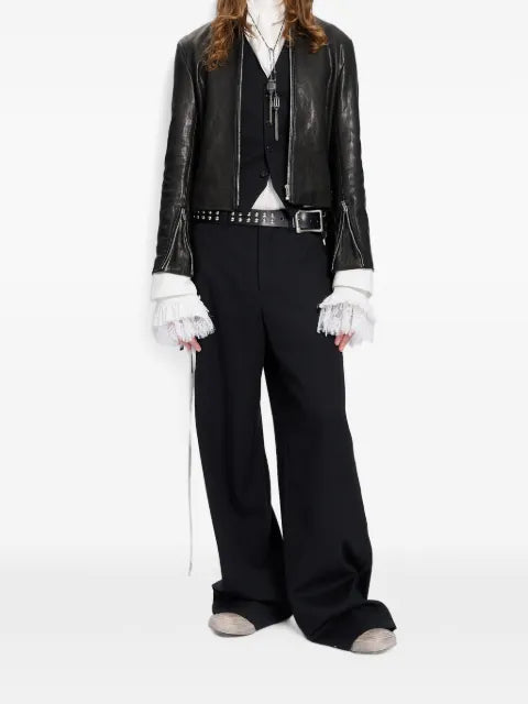 Ann Demeulemeester Karo leather jacket